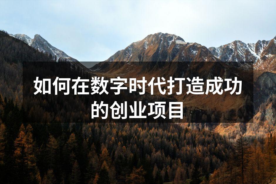 如何在数字时代打造成功的创业项目